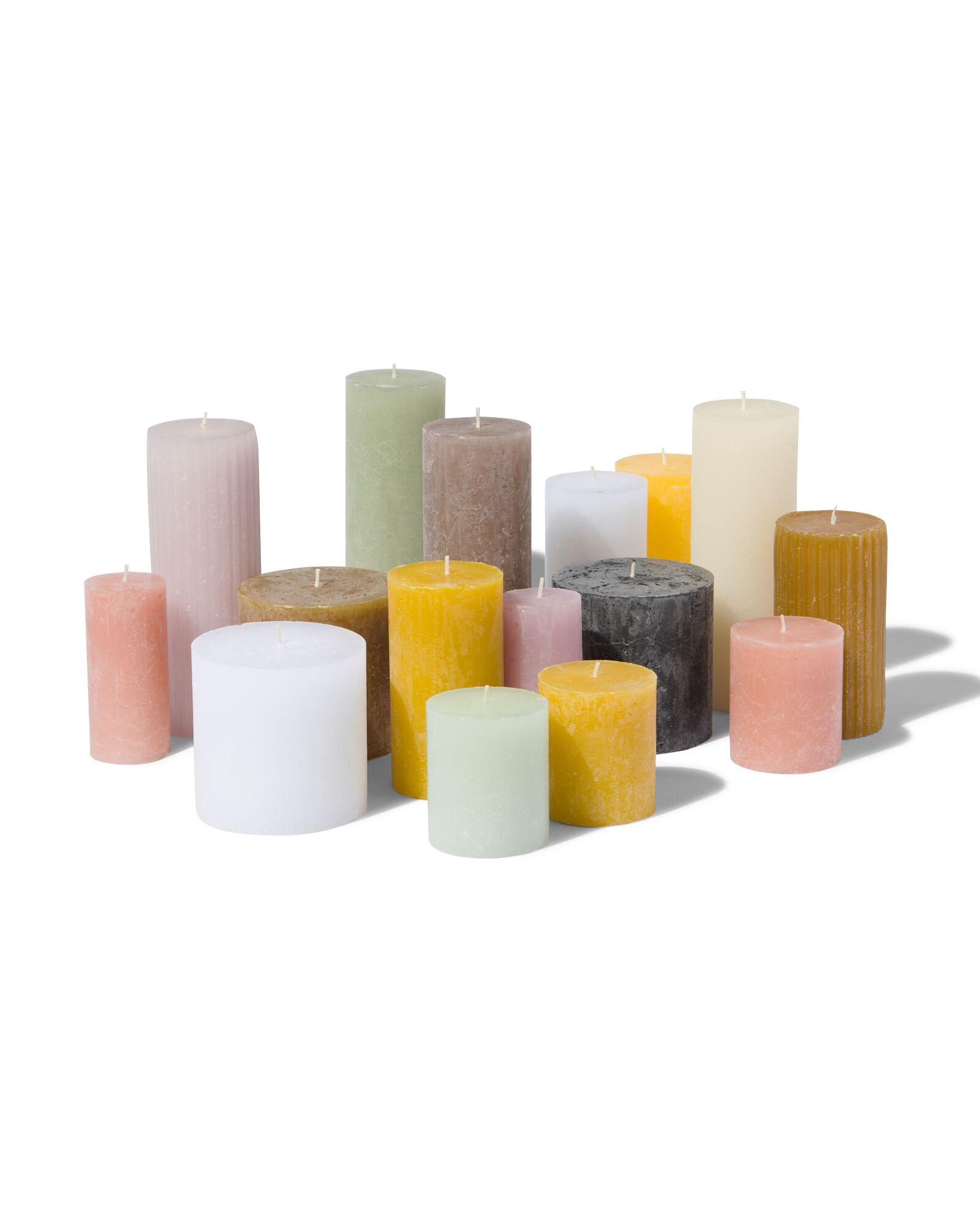 rustieke kaars 10 x 10 cm wit 10 x 10 - 13502253 - HEMA