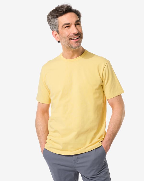 heren t-shirt relaxed fit geel geel - 2115404YELLOW - HEMA
