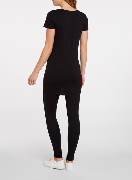 t-shirt femme extra long noir XXL - 36364641 - HEMA