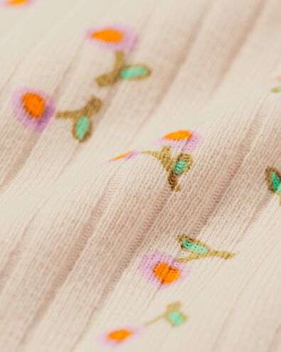 Mitwachsender Newborn-Wickelstrampler, gerippt, mit Blumen ecru ecru - 33437820ECRU - HEMA