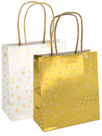 2 sacs cadeau en papier 17x15x7 étoile - 25730014 - HEMA