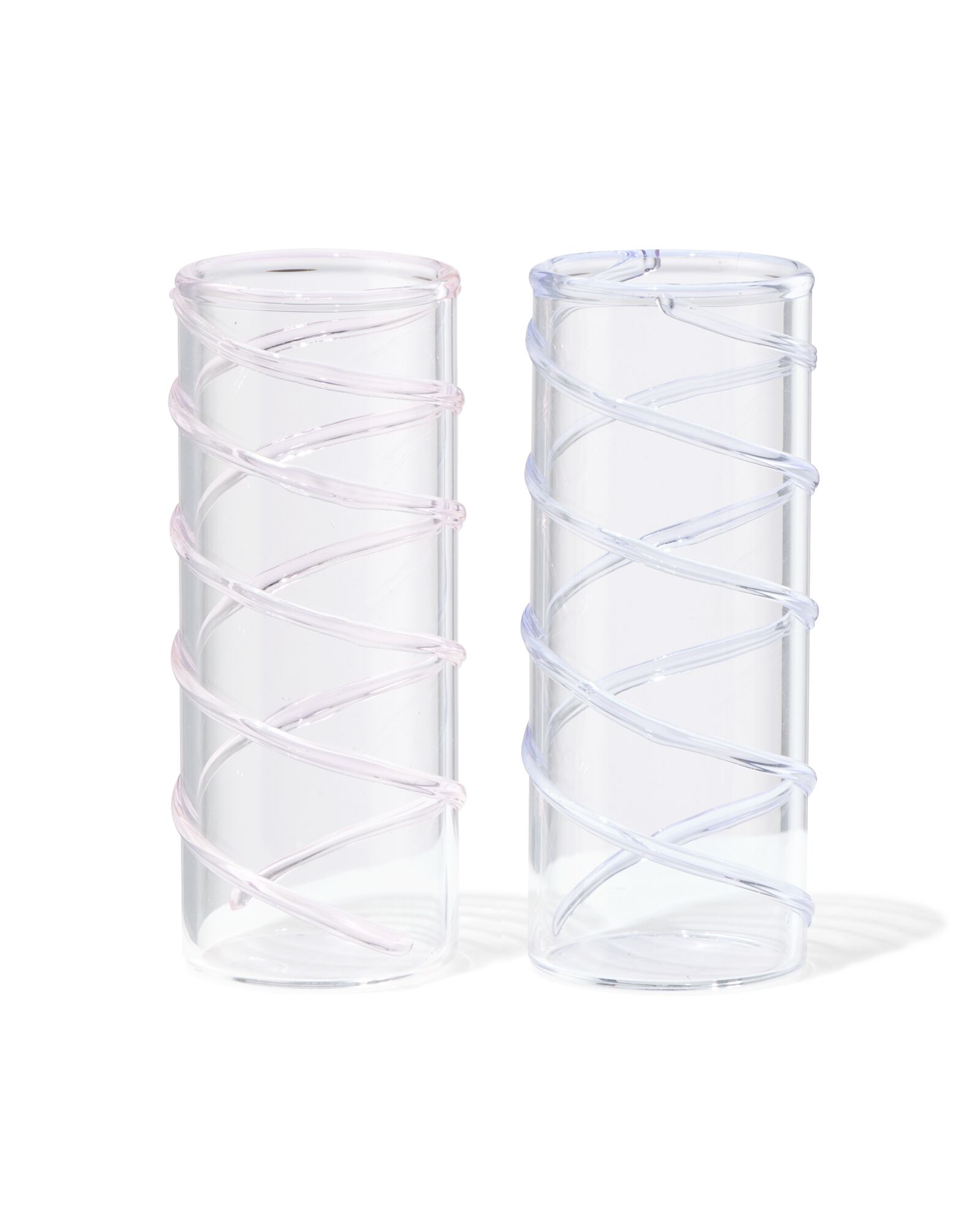 borrelglaasjes spiraal roze-lila - 2 stuks - 41822219 - HEMA