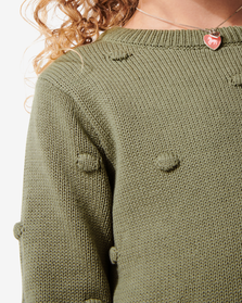 kinder trui gebreid met noppen groen groen - 1000029654 - HEMA