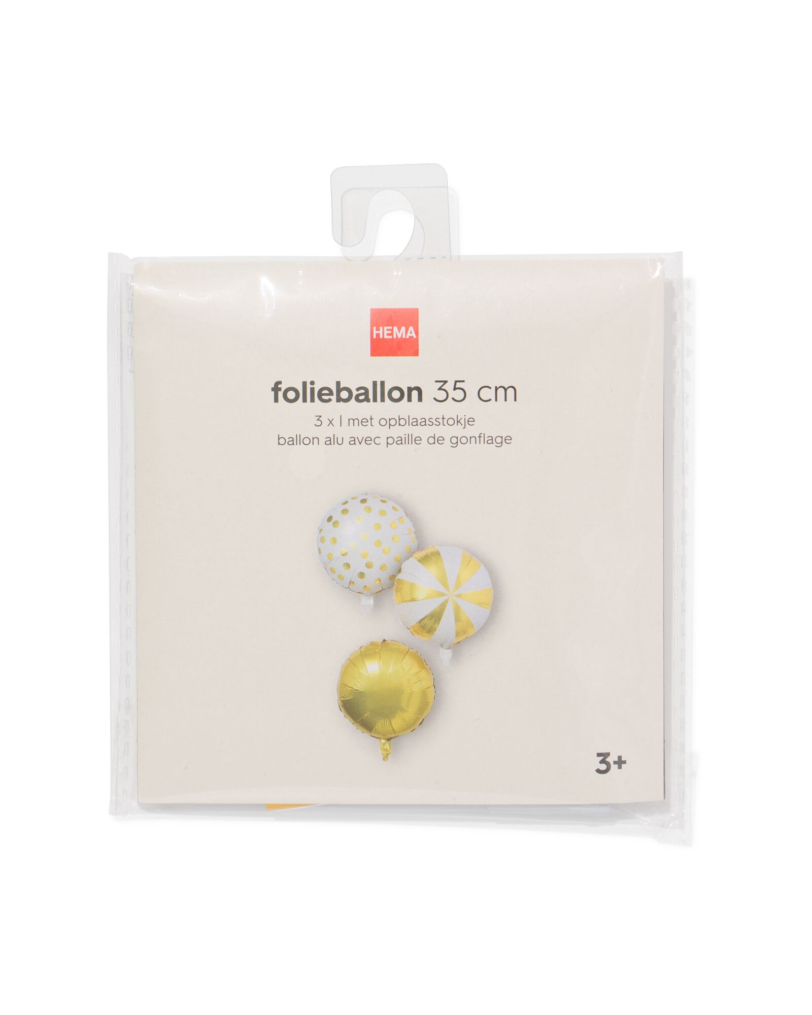 Folienballons, 35 cm, Gold &ndash; 3 St&uuml;ck - 14260011 - HEMA