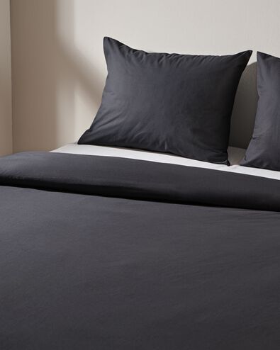 housse de couette 200x200/220cm en coton doux gris fonc&eacute; - 5797026 - HEMA