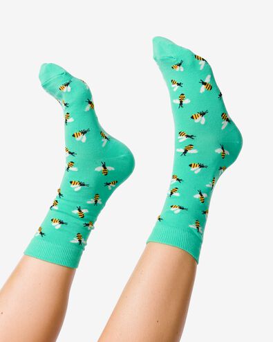 Socken, mit Baumwolle, Just bee yourself grün 39/42 - 4141132 - HEMA