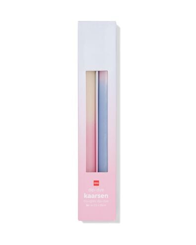 dinerkaarsen ⌀2.2x25cm kleurverloop blauw-roze - 2 stuks - 13506154 - HEMA