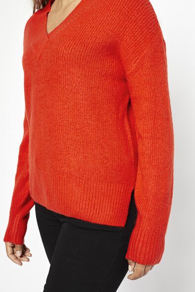 Damen-Strickpullover, V-Ausschnitt orange - 1000021148 - HEMA