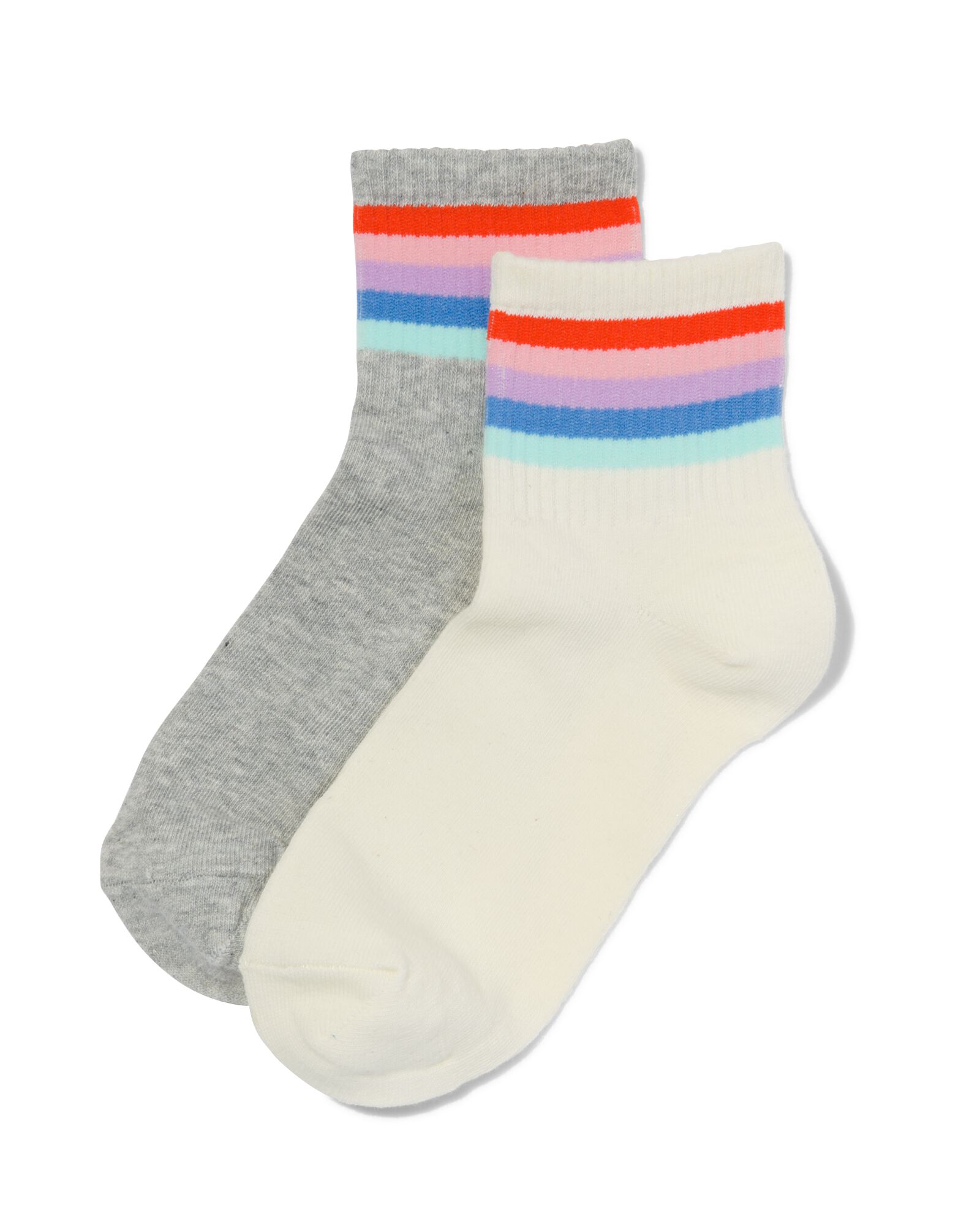 2er-Pack Damen-Socken, 3/4-Länge, mit Baumwolle eierschalenfarben - 1000030803 - HEMA