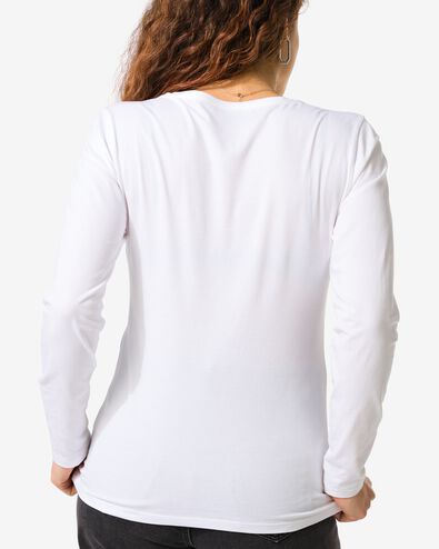 dames T-shirt slim fit o-hals wit wit - 36301960WHITE - HEMA