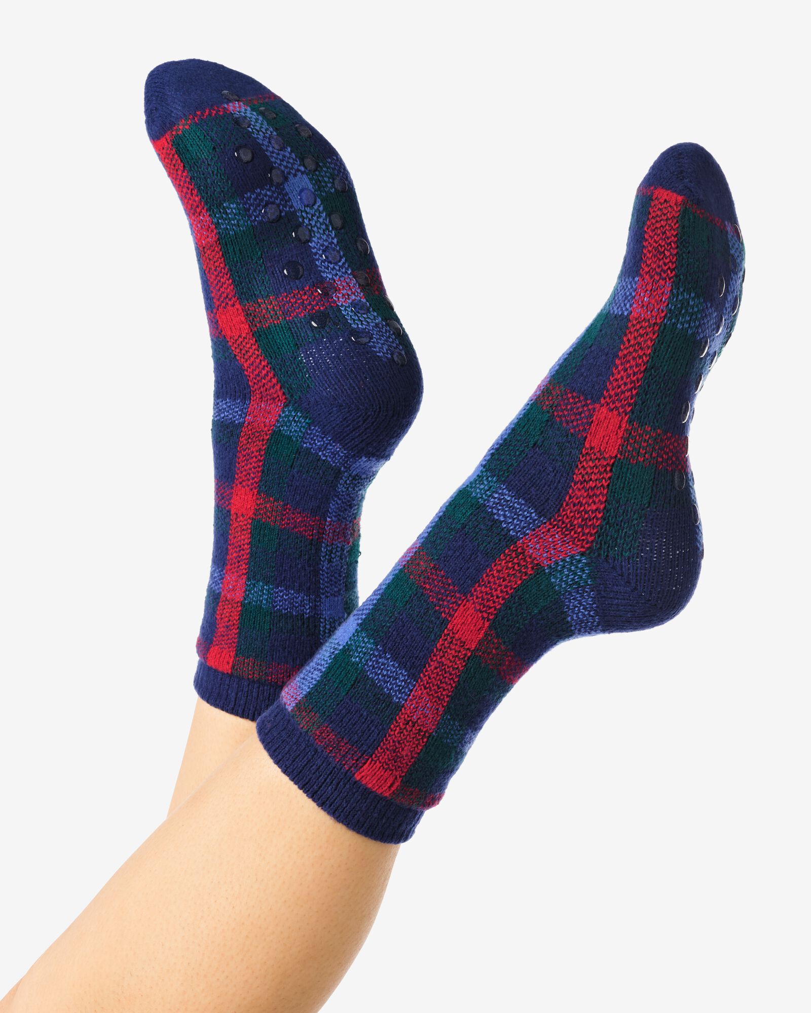 chaussettes War Child pour adultes carreaux bleu fonc&eacute; - 4266560DARKBLUE - HEMA