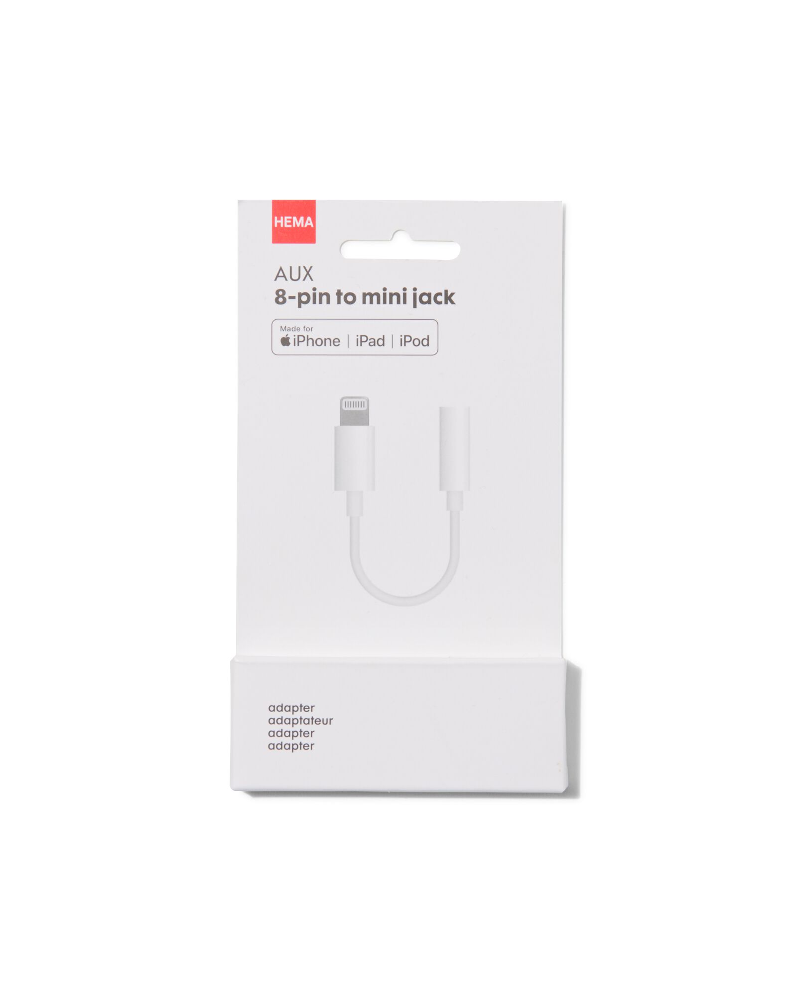 8-pin naar 3.5mm jack adapter - 39690506 - HEMA