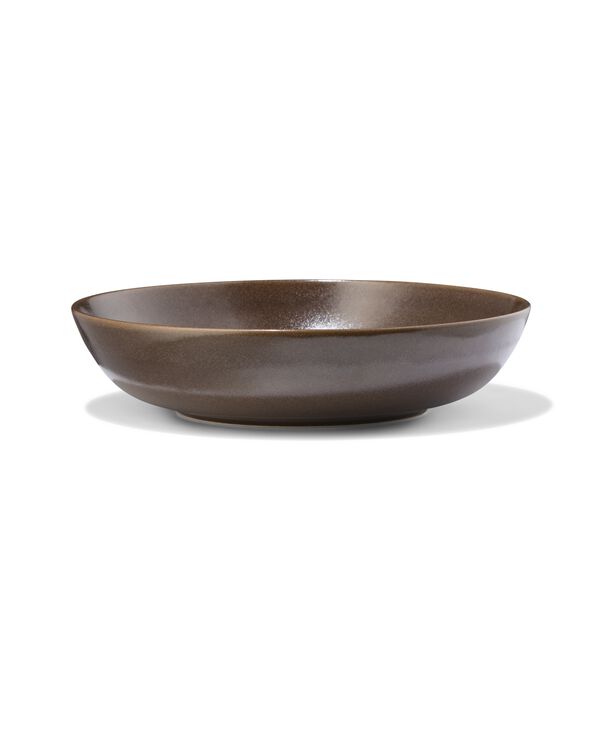 assiette creuse ⌀ 22 cm Puur &eacute;mail r&eacute;actif brun fonc&eacute; - 9650401 - HEMA