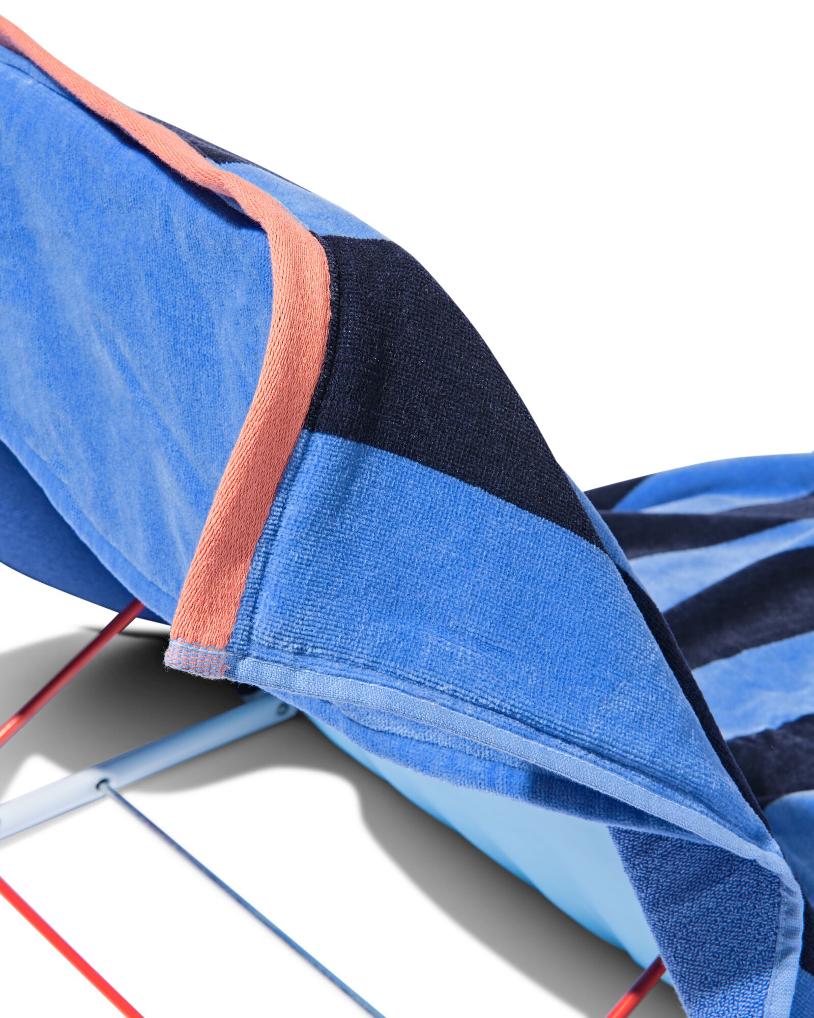 serviette de plage 90x180cm velours rayures - 5200184 - HEMA