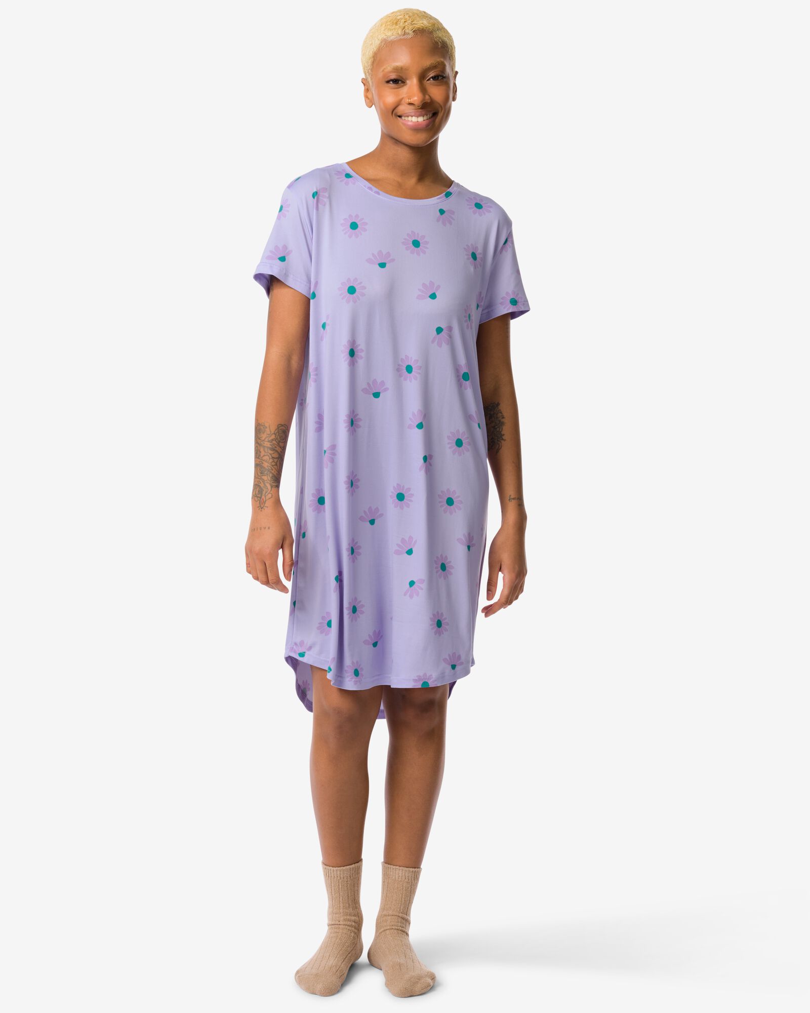 hema chemise de nuit femme micro lilas (lilas)