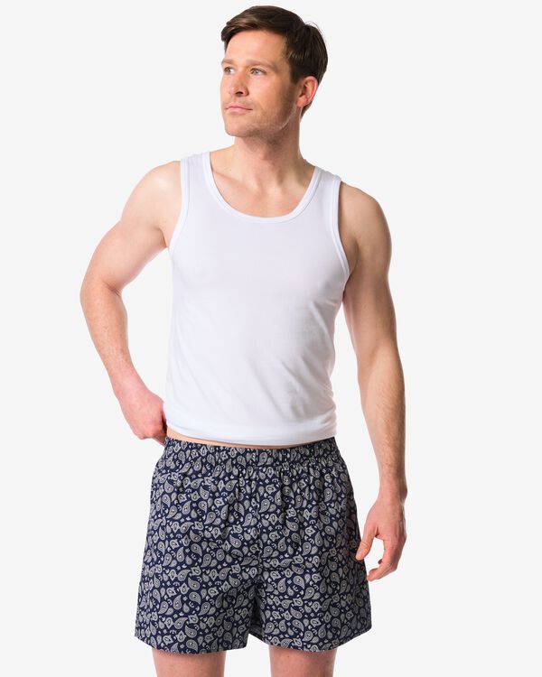 boxer homme ample &agrave; motif cachemire bleu moyen bleu moyen - 19190140MIDBLUE - HEMA