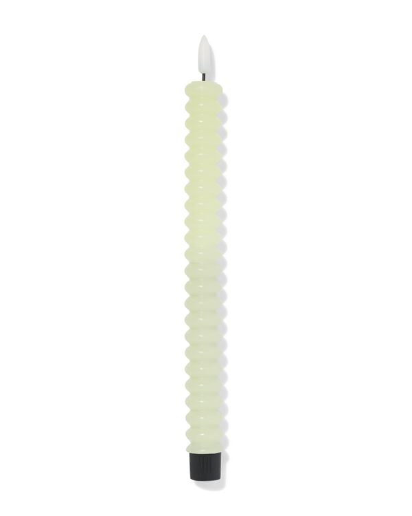 bougie longue LED ⌀2,3x29cm nervur&eacute;e vert clair - 13550125 - HEMA