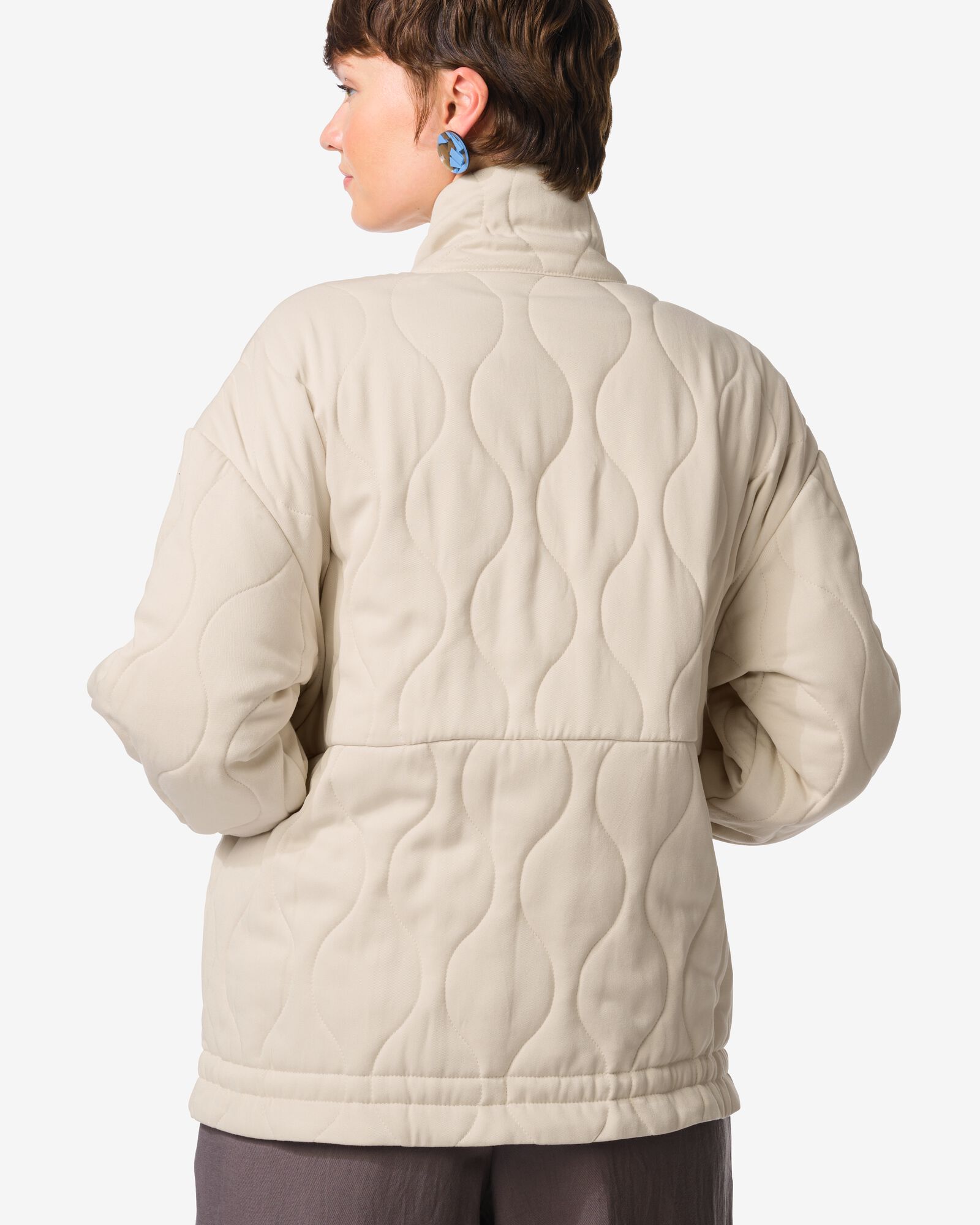 damesjas Jina gewatteerd gebroken wit gebroken wit - 36207420OFFWHITE - HEMA