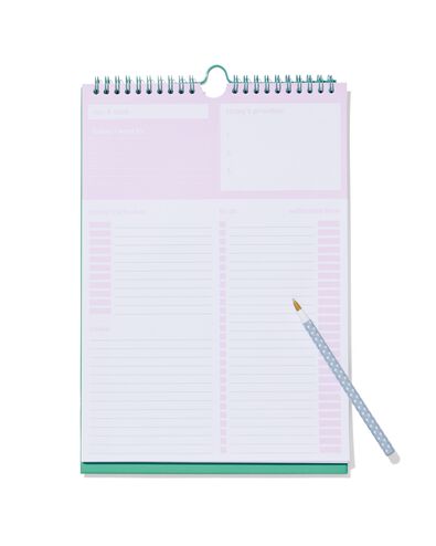 bureau dagplanner met spiraal en standaard 30x21 - 14170181 - HEMA