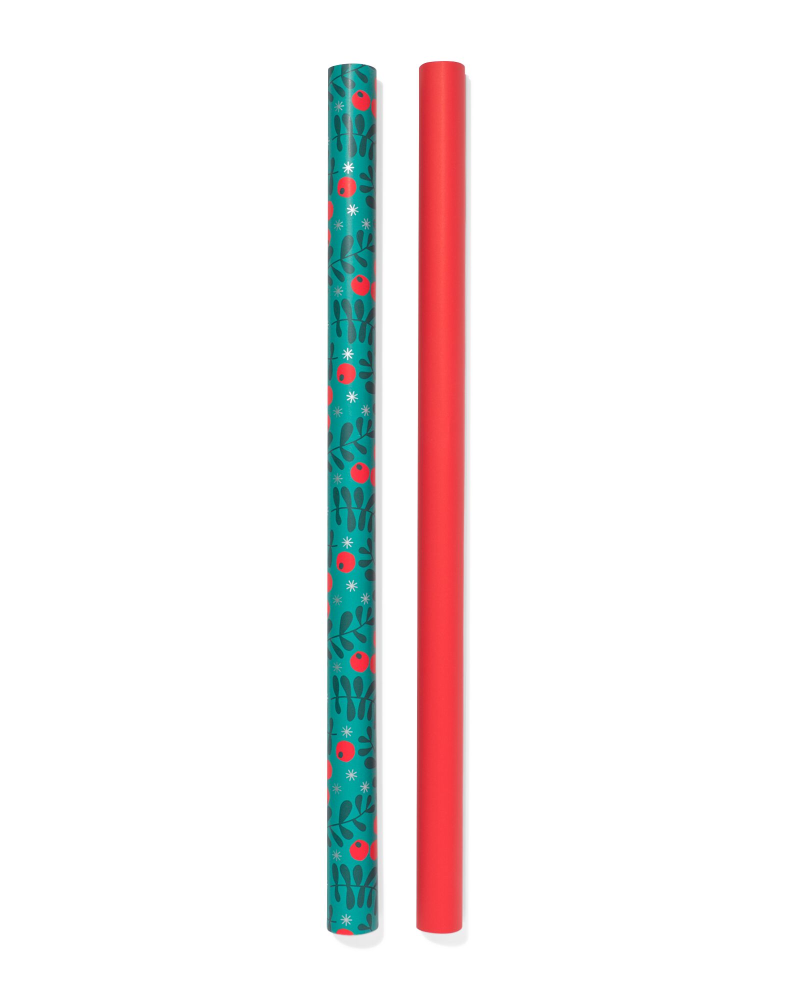 papier cadeau gui, 70x200cm rouge - 2 pi&egrave;ces - 25700086 - HEMA