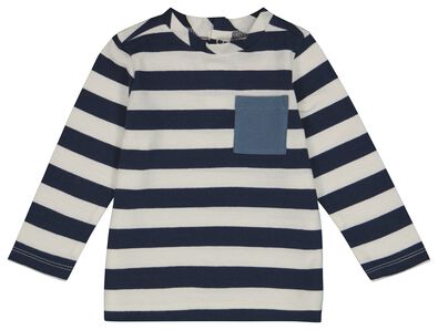 Baby-T-Shirt mit Streifen blau - 1000028204 - HEMA