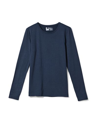 dames thermo T-shirt ronde hals blauw - 36302530BLUE - HEMA