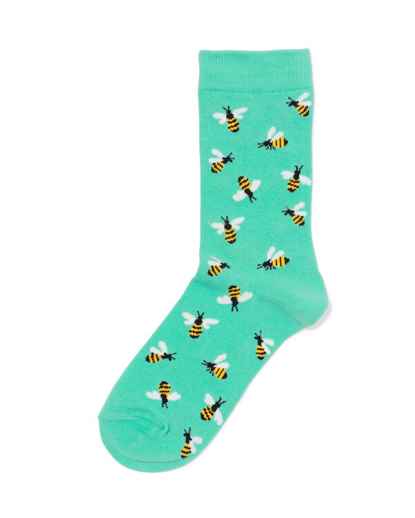 Chaussettes pour adultes "just bee yourself". vert vert - 4141130GREEN - HEMA