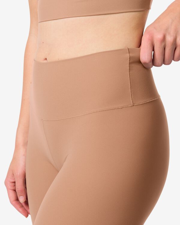 Damen-Radlerhose mit k&ouml;rperformenden Eigenschaften und hoher Taille hellbraun hellbraun - 21500734LIGHTBROWN - HEMA