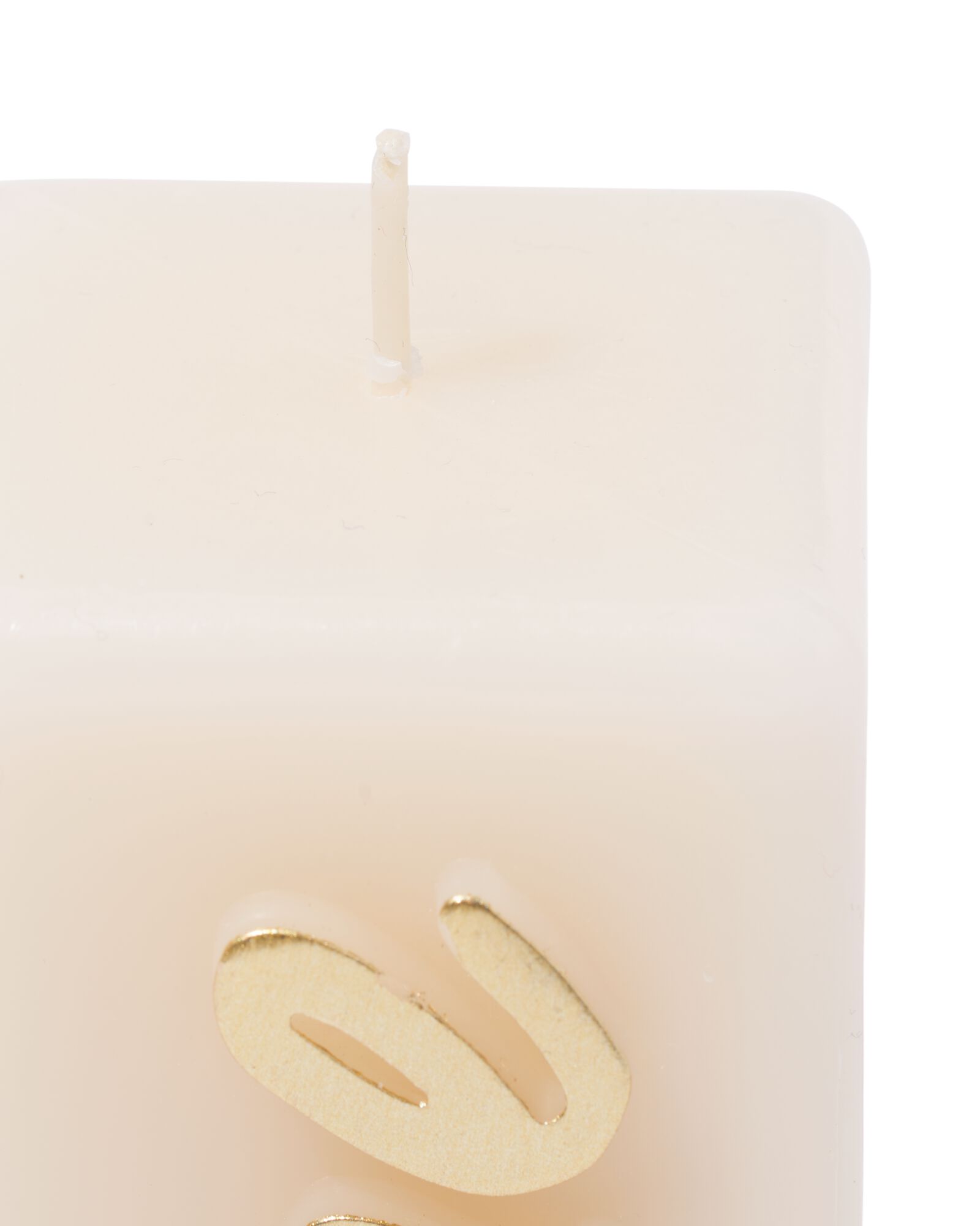 bougie 12,5 cm "shine" cr&egrave;me   - 61100293 - HEMA