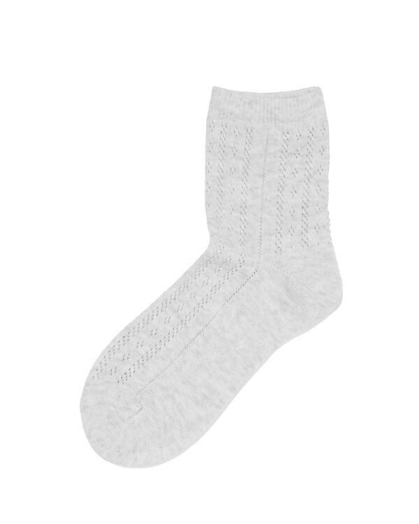 chaussettes pour femmes ajour&eacute;es gris chin&eacute; gris chin&eacute; - 4280855GREYMELANGE - HEMA