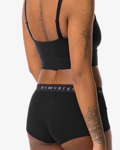 Damen-Boxershorts mit &bdquo;everyday&ldquo; auf dem Bund schwarz - 19672404BLACK - HEMA