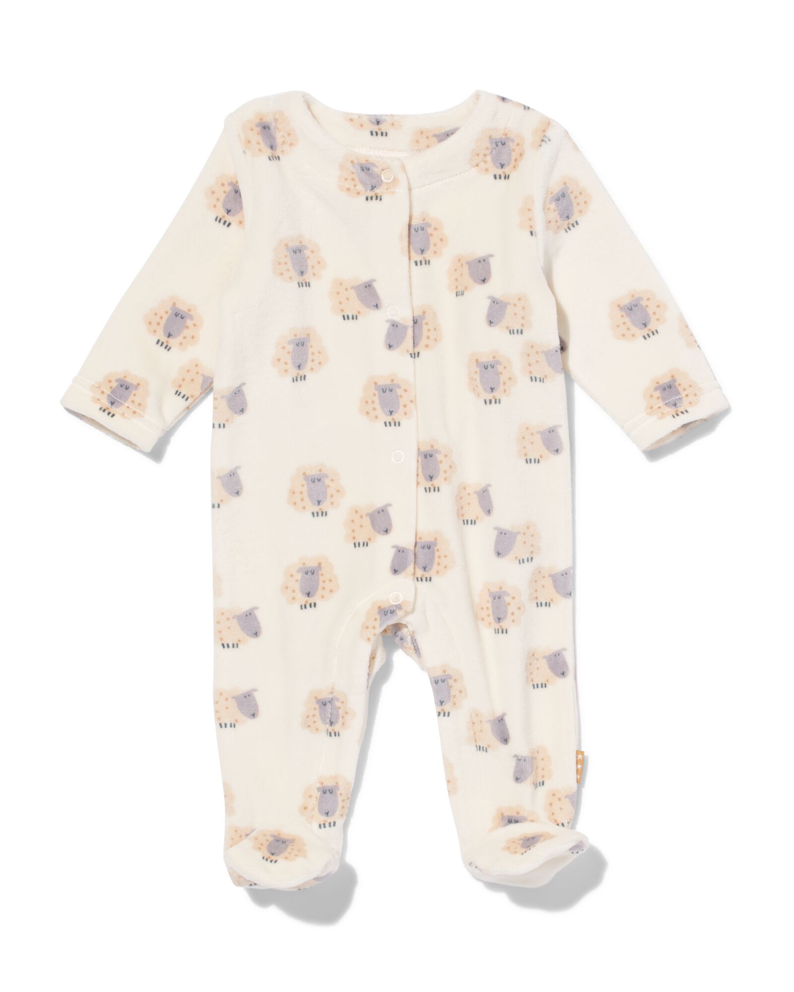 combinaison nouveau-n&eacute; velours blanc cass&eacute; - 33411520OFFWHITE - HEMA