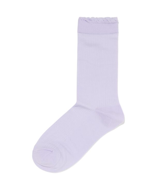 chaussettes femme c&ocirc;tel&eacute;es violet clair violet clair - 4280875LIGHTPURPLE - HEMA