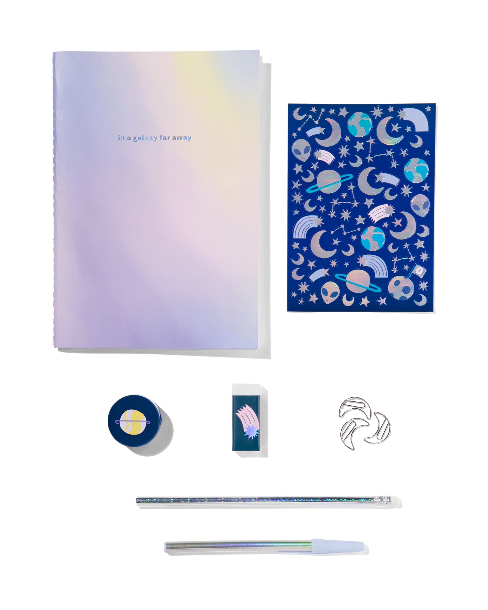 accessoires d'&eacute;criture dans une trousse 22.4x16.5 - 14870108 - HEMA