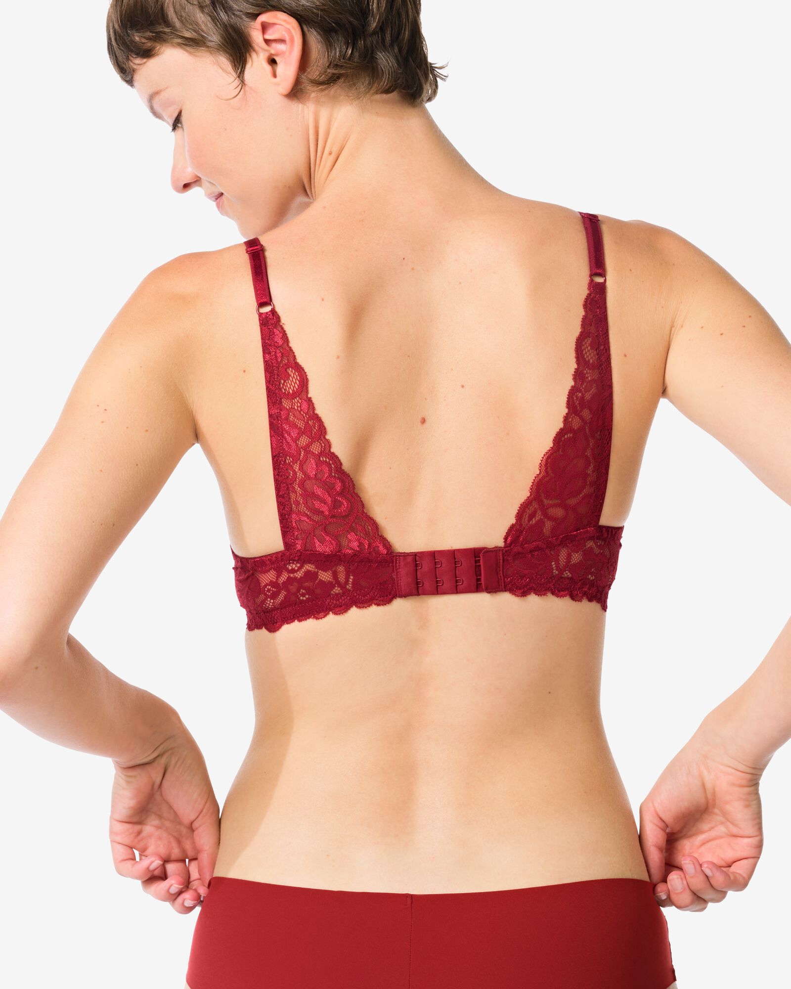 push-up bh met beugel donkerrood - 21801156DARKRED - HEMA