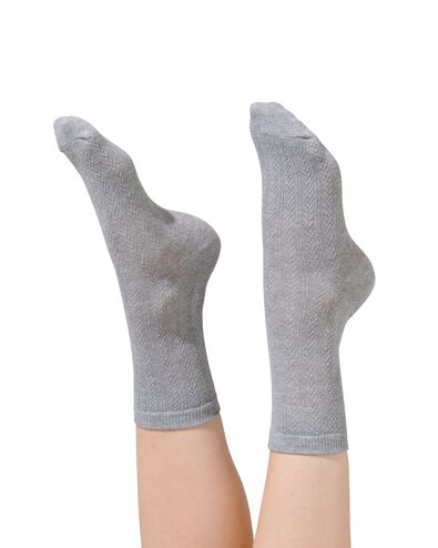 5 paires de chaussettes femme gris chiné 39/42 - 4220427 - HEMA