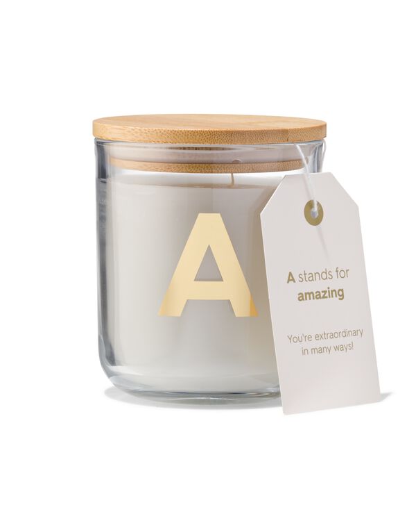 kaars in glas &Oslash;8x10cm letter A - 61100400 - HEMA