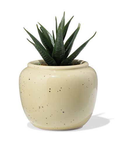 Blumentopf ⌀ 7 x 6,6 cm, Keramik, gesprenkelt, Beige - 13325058 - HEMA