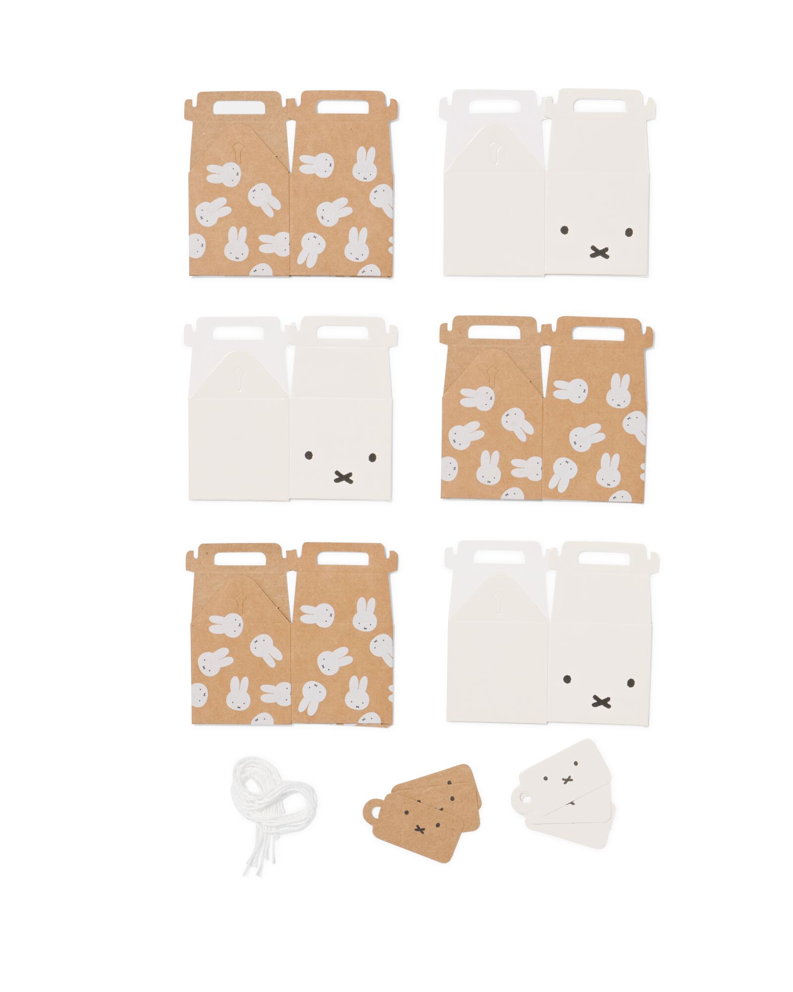 6 bo&icirc;tes cadeau &agrave; assembler en carton 5x5x5 feuilles - 14750023 - HEMA