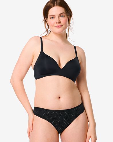 dames slips stretch katoen - 2 stuks zwart/wit zwart/wit - 19620900BLACKWHITE - HEMA