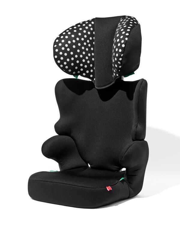 Auto-Kindersitz Junior, 106 – 150 cm, schwarz mit weißen Punkten - 41770037 - HEMA