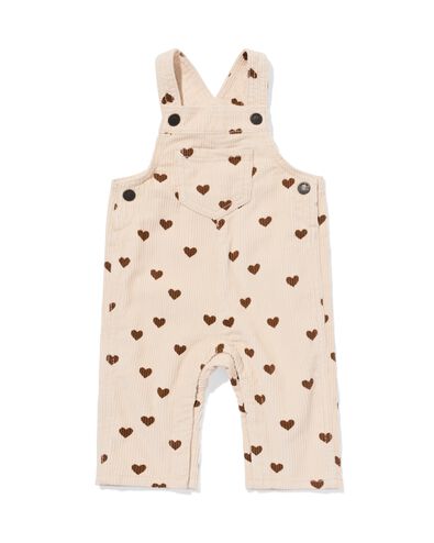combinaison b&eacute;b&eacute; velours corduroy petits c&oelig;urs &eacute;cru &eacute;cru - 33052470ECRU - HEMA
