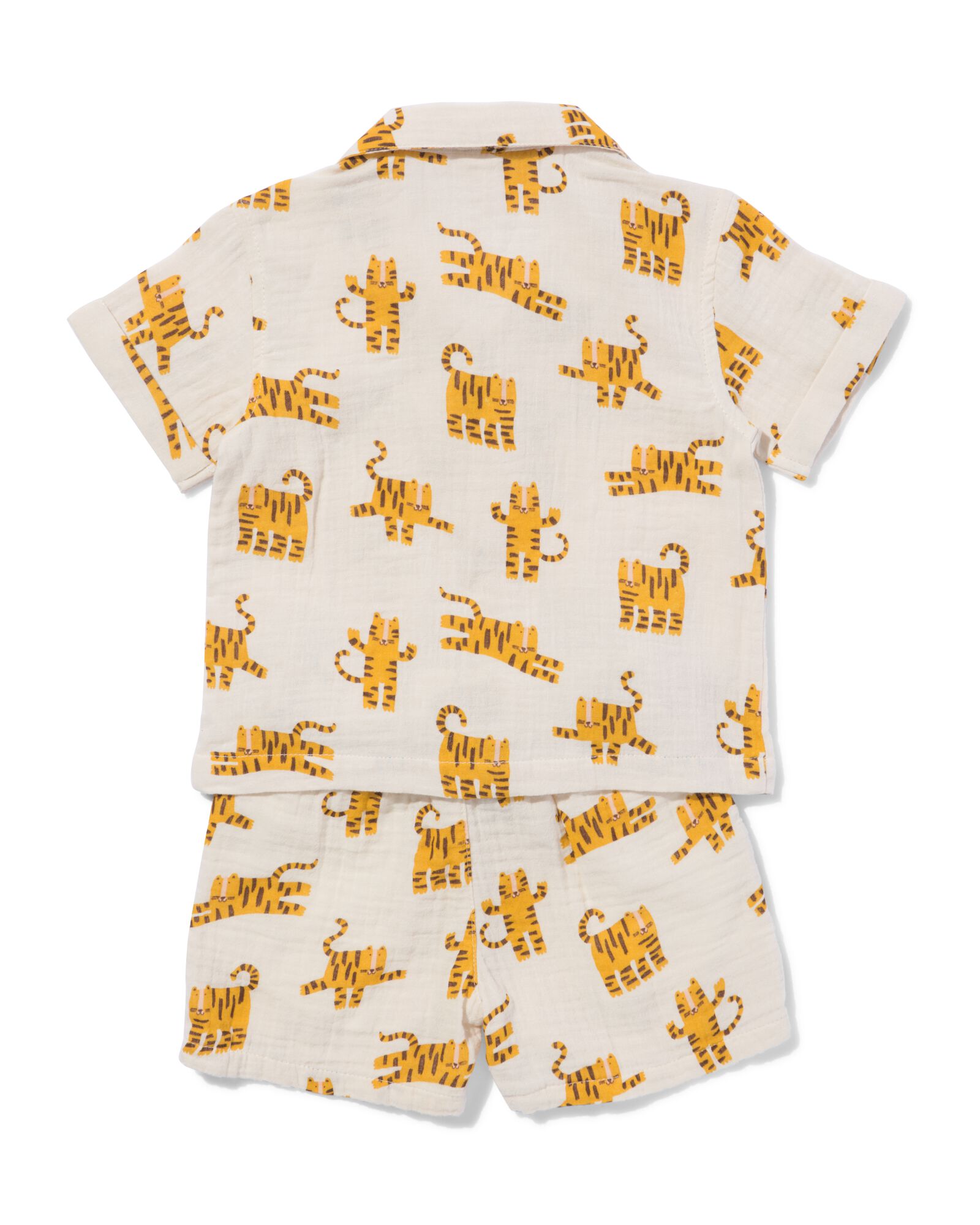 babykledingset comfy fit mousseline tijgers ecru ecru - 33186970ECRU - HEMA