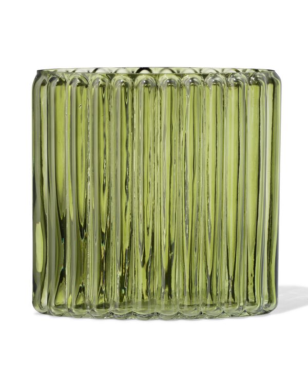 vase ⌀8x20cm verre ovale vert - 13325007 - HEMA