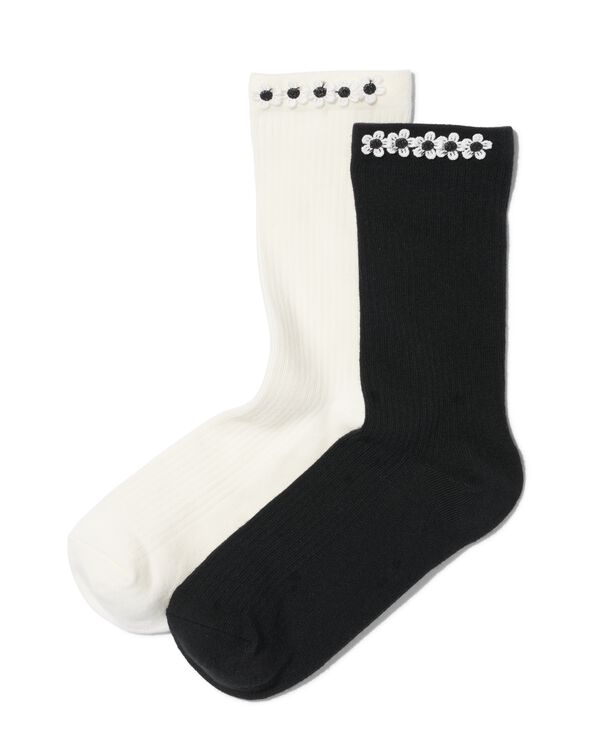 2er-Pack Damen-Socken, mit Baumwolle schwarz schwarz - 4270460BLACK - HEMA