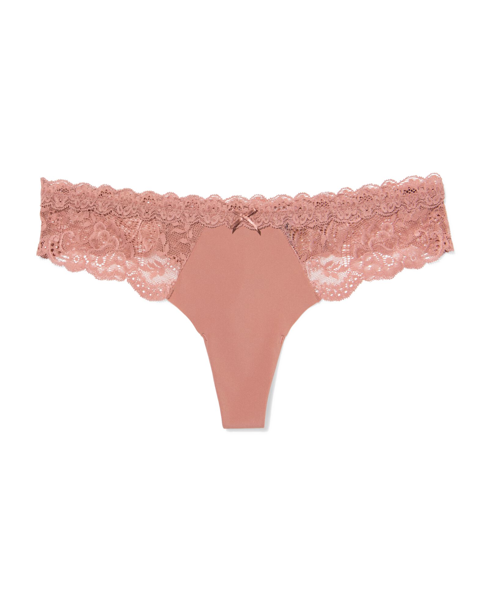 string femme microfibre et dentelle marron clair - 19641524LIGHTBROWN - HEMA