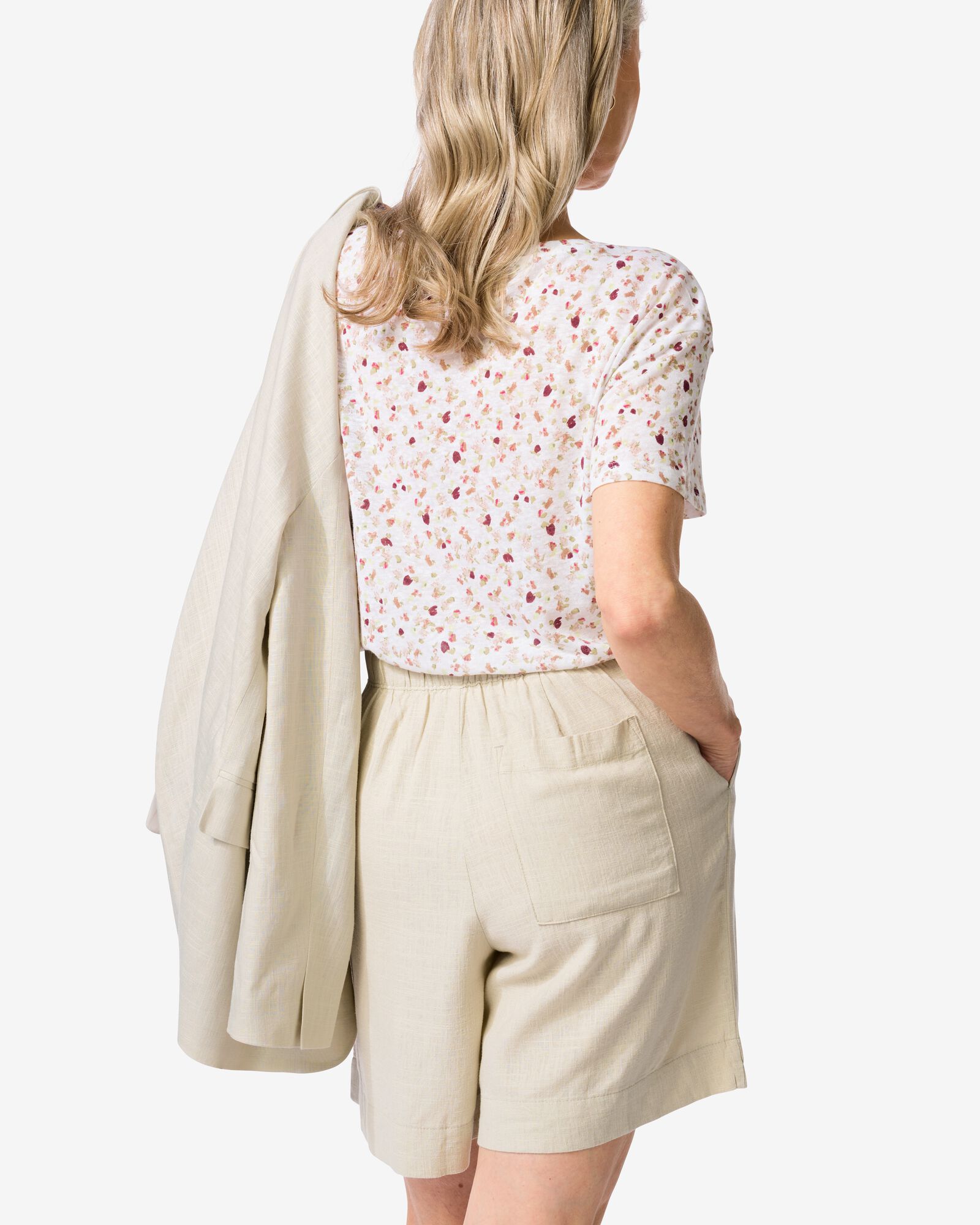 short femme Selma en lin sable sable - 36200340SAND - HEMA