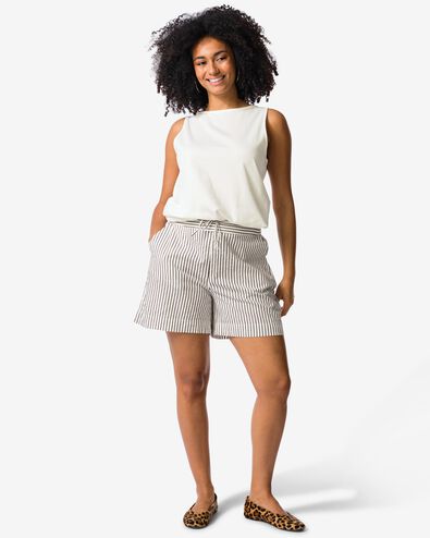 Damenshorts Sally weite Passform Seersucker gestreift wei&szlig; wei&szlig; - 36209140WHITE - HEMA