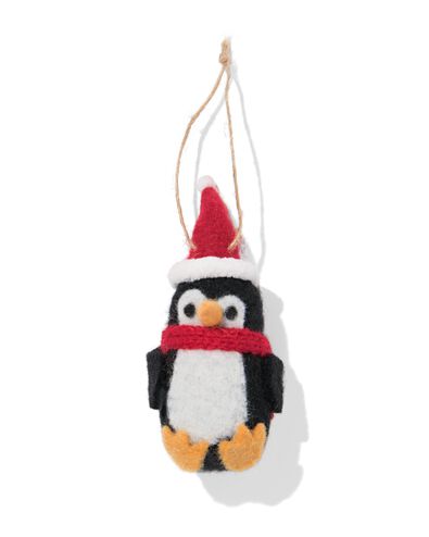d&eacute;coration de No&euml;l &agrave; suspendre 10cm feutre pingouin - 25100269 - HEMA