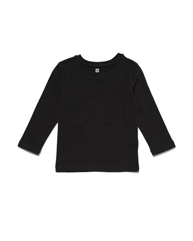 t-shirt enfant - coton bio noir 110/116 - 30729362 - HEMA